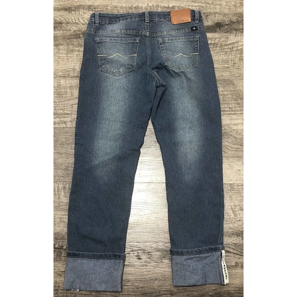 Lucky Brand Jeans Sz 14 Girls Youth Blue Denim Dylan Boyfriend Cropped C31 - Picture 2 of 5